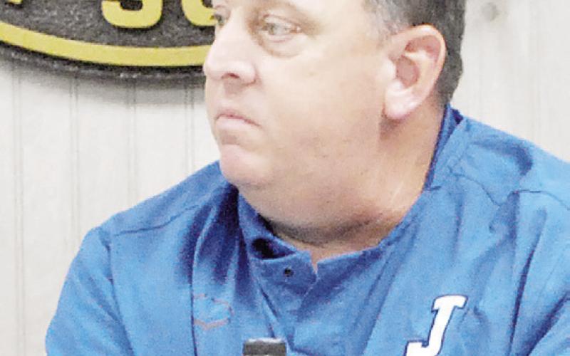 Superintendent Ryan Fuller requests that the board approve sponsorship donations for the district’s new softball complex. Zack Clark | Light and Champion