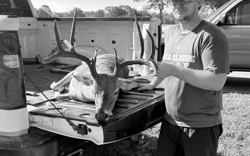 Brazos County archer Tanner Slaten recently learned that the 50-acre tract of property where he has been hunting the last 15 years will be placed up for sale at the end of the hunting season. Slaten bagged his 150 inch 10 pointer off the property on September 30. He reported to TBR:“What an amazing way to end the 15 years of hunting that place. The Lord really saved the best for last.” (Photo courtesy of Texas Buck Registry)
