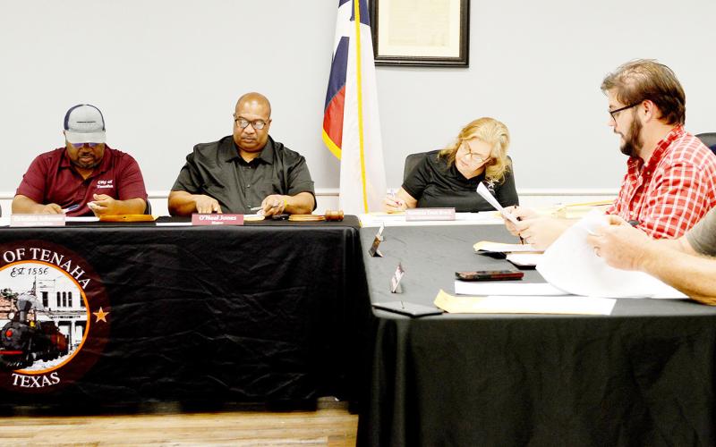 Truit Whitley, Tenaha VFD secretary, gives the fire department report to the Tenaha city council at its December meeting. David Danley | Light and Champion