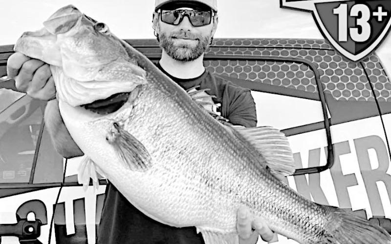 Fishing guide Jack York of Emory capped an extraordinary day on Lake Tyler with his 13.45-pounder. York also boated a 12-pounder, two in the nine-pound class and one eight-pounder. His heaviest five bass weighed 54.34 pounds — a 10.8 pound average. TPWD Photo