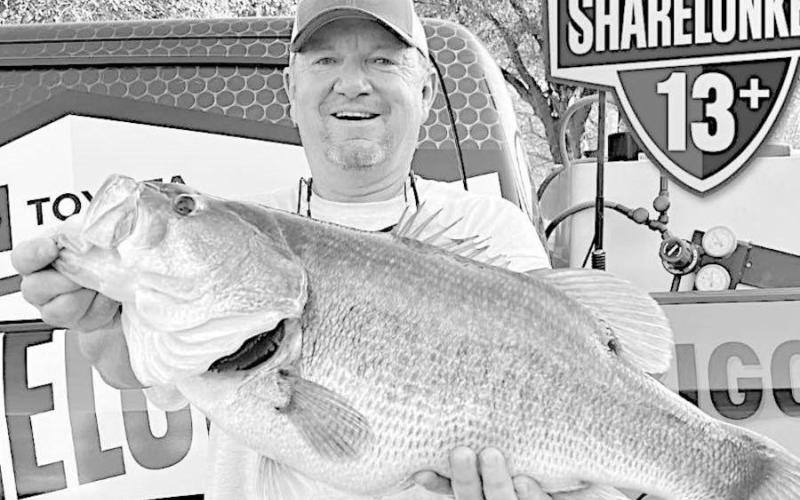 Dale Washington of Godly boated a 13.38 pounder at Lake Fork on Feb. 28. It is the lake’s first Legacy entry since Tanner Spurgin’s 15.27-pounder in March 2021. TPWD Photo