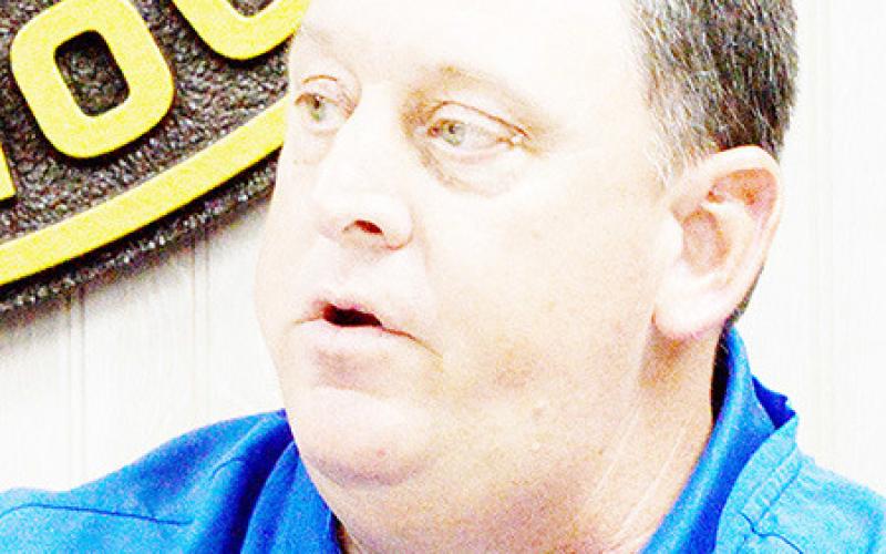 Ryan Fuller, Joaquin ISD superintendent, discusses an agenda item at the board’s November meeting. Zack Clark | Light and Champion