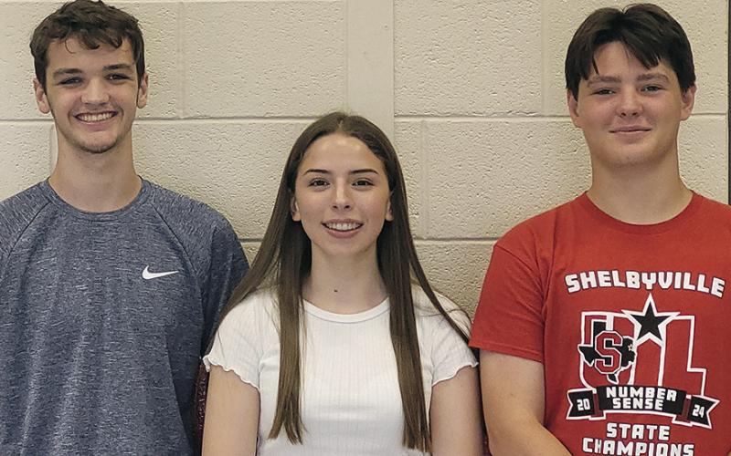 Three Shelbyville students were awarded College Board National Recognition: Elizabeth Marin, Hispanic National Recognition; Malachi Sierra, First Generation National Recognition; Jacob Smith, First-Generation National Recognition.