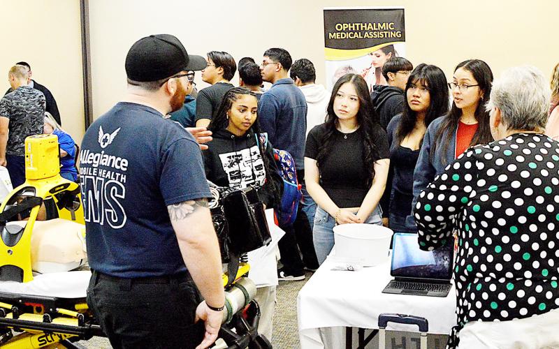 Senior students from Center High School participate in a vocational job fair sponsored by the Bone Hill Foundation. Other students from across the county got to take part, as well, in the Foundation’s effort to raise awareness of the opportunities available to them through vocational education. David Danley | Light and Champion