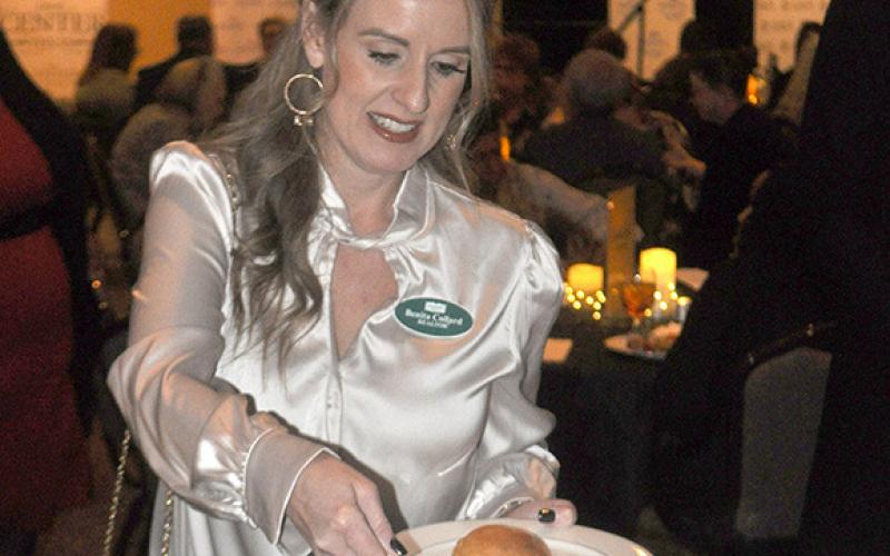 Benita Collard from Mathews Reality came dressed to impress at the 2024 Shelby County Chamber Awards banquet. Photo By Dennis Phillips