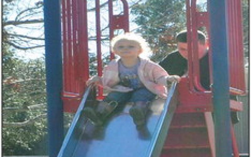 Brilei enjoys a morning at the Port-O-Cool park in Center. Brilei loves to slide. Photo by Veronica Davis