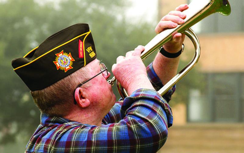 Taps was sounded to conclude the VFW Post #8904 remembrance Friday, Jan. 26 for the 1973 Vietnam Peace Accord and veterans who served in the Vietnam War. Photo by Leon Aldridge