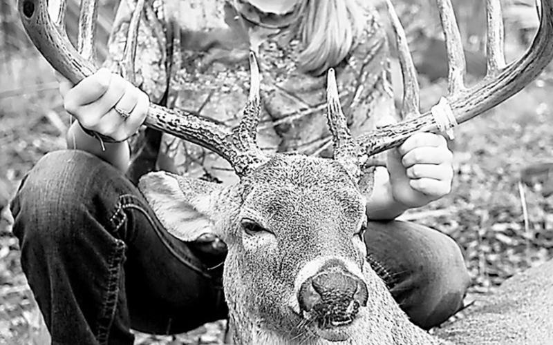 Addi Loving, 16, with her 12-point typical taken Nov. 22 in Harris County. The buck is sure to be among the top free-ranging typicals reported in the Pineywoods this season. Photo courtesy Chris Carroll