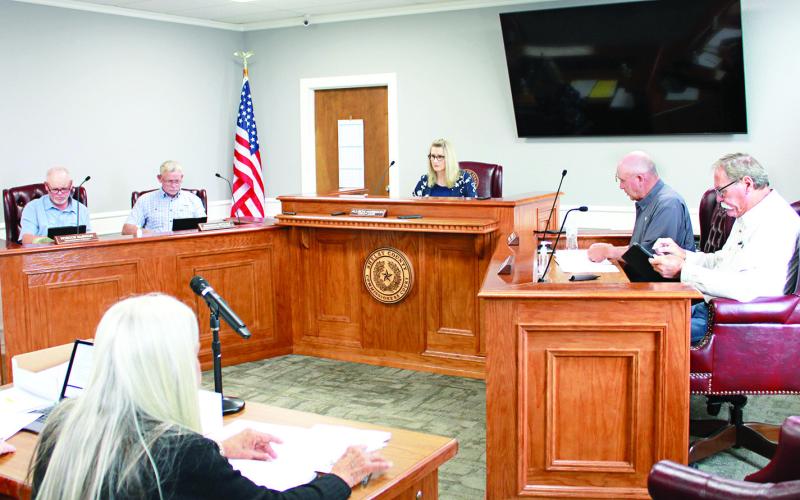 The Shelby County commissioners review the county’s weekly expenses before approving them. Lisa White | Light and Champion
