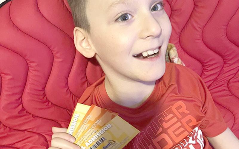Kara Chambliss winner of Splash Kingdom tickets. Pictured is her son Tucker.