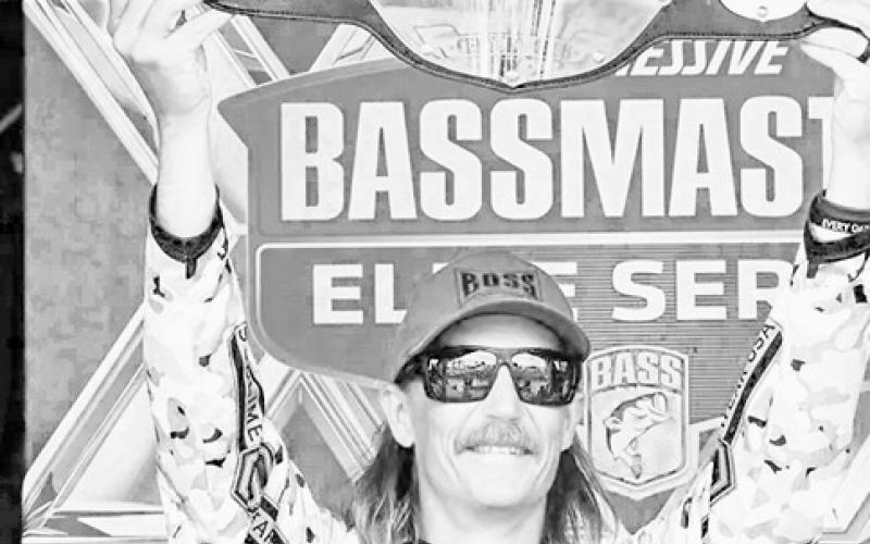 Alabama rookie Tucker Smith, 23, battles a big bass during the final round of the Bassmaster Elite Series event at Lake Fork. Smith amassed 127 pounds, 8 ounces over four days to earn the tournament’s top prize of $100,000 and his first blue trophy. BASS Photo