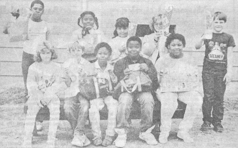 TOP WINNERS – These Center Intermediate School students were the top money-raisers in the recent Trick-or-Treat for UNICEF program. They include: (front row, left to right) Mia McDougal, Chris Harvey, Tremaine Hewitt, Kendrick Dones and LeVincie Harrison. (Back row, left to right) Danny Bell, LaShana Davis, Elizabeth Salad, Alisa Baskins and Randy Tomlin. Not pictured, Farrah Wilkins.