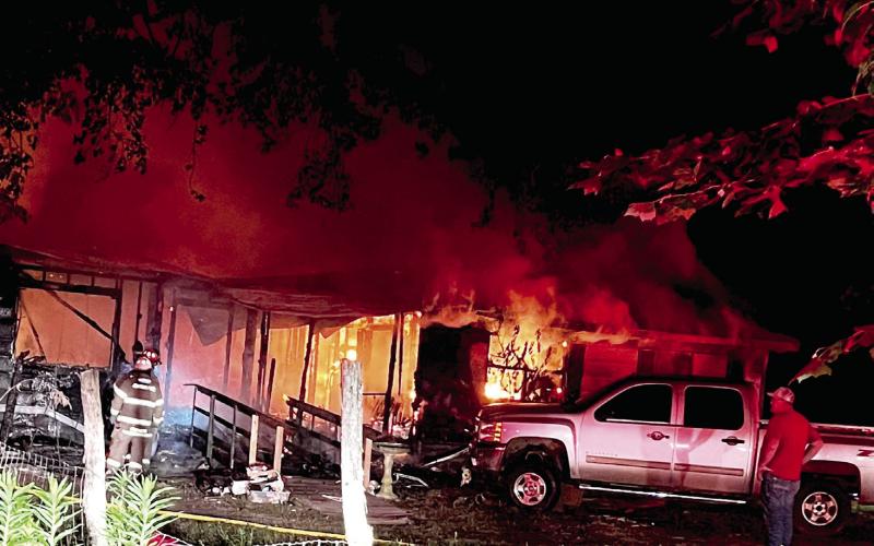 The JVFD responded to a house fire on CR 3605 Saturday night.The house was fully engulfed. With the aid of DeSoto Fire District 1, the JVFD knocked the fire down within a couple of hours. The occupant escaped but the house was a complete loss. (JVFD photo)