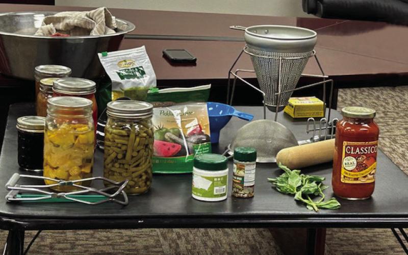 Examples of food preserved by the program’s presenters were on display and available for sampling. Submitted | Light and Champion