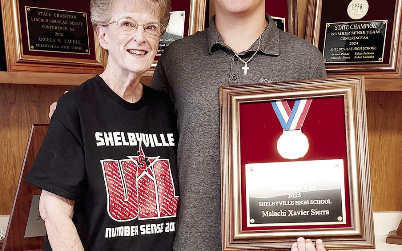 While not counting toward the Lone Star Cup because it was an individual award, Malachi Sierra’s first place triumph in Number Sense at the state UIL meet is a reflection of the commitment to excellence the district strives for. Sierra was coached by Cole Harrison and presented with his award by Esther Harrison at the July 10 Shelbyville ISD board meeting. David Danley | Light and Champion