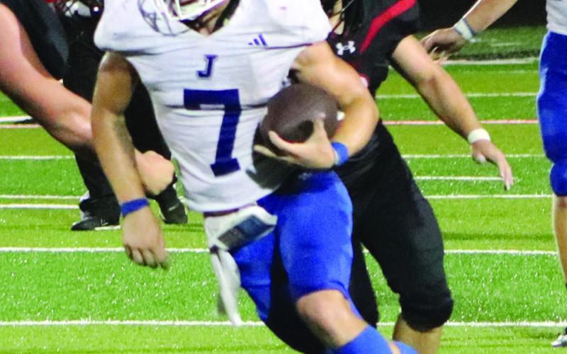 Senior Gauge Jordan finds a hole in the defense during their matchup with the Shelbyville Dragons earlier this season. (File photo from Rams game earlier in the season by Taylor Bragg)