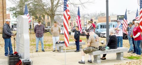 Richard Lundie, Post Commander, leads the memorial service held last Friday to honor those who served in the Spanish-American War and those who died on the USS Maine. David Danley | Light and Champion