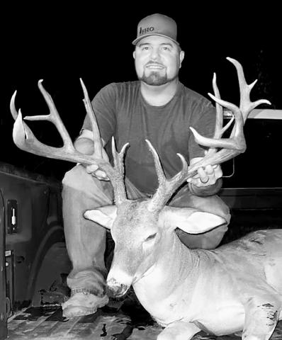With a net TBGA non-typical score of 203 1/8, Justin Wigley’s 23 pointer may be the highest scoring deer ever reported from Angelina Co. The buck was re-scored at 200 4/8 after 60 days drying, easily eclipsing the 195 minimum required for entry to Boone and Crockett’s alltime record book. Photo by Matt Williams