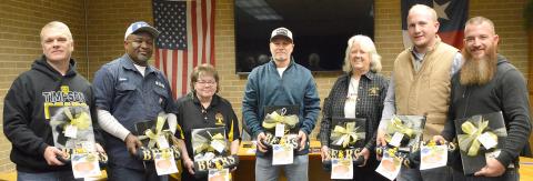 Members of the Timpson ISD Board of Trustees were honored for School Board Recognition Month at their January meeting. Left to right are Justin Timmons, Carlos Johnson, Tammy Sparks, Cody Beckham, Superintendent Dr. Terry Everitt, Joyce Wolfe, Nick Walker and Levi Cohorst. Zack Clark | Light and Champion