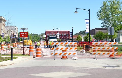 This is the view that will greet drivers as they approach the Center square from Tenaha St for the next few weeks. Drivers approaching from Shelbyville St. will have a similar view as work on Shelbyville St. on the square takes place. The work is expected to continue through early May. Drivers are urged to use caution and to detour around the downtown area as much as possible while the project is underway. David Danley | Light and Champion