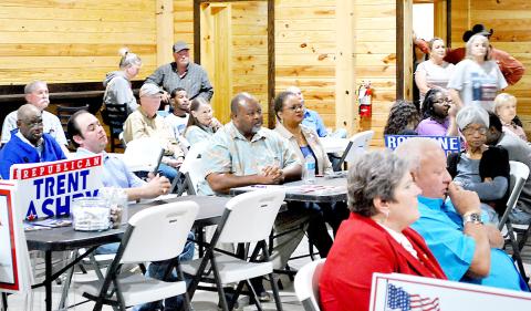 County residents gathered at the Tie &amp; Timber Lodge in Timpson Monday evening for a Meet the Candidates event. Local, county and state candidates or their representatives were on hand to meet voters and share some of their reasons for running for office and what they hope to accomplish if elected. Lisa White | Light and Champion