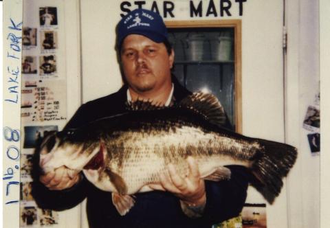 The unofficial Texas record for bank-caught bass belongs to the late Troy Coates of Emory. Coates caught the 17.08 pounder at Lake Fork in February 1991. The bass currently ranks as the No. 6 heaviest Texas bass of all-time. CONTRIBUTED PHOTO