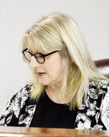 Shelby County Judge Allison Harbison presides over the June 4 meeting of the Shelby County Commissioners court. Zack Clark | Light and Champion