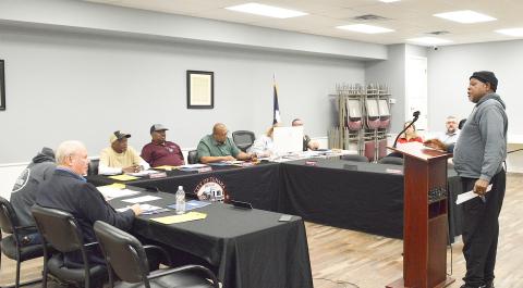 City resident Durand Steadman addressed the Tenaha city council concerning the state of streets around the city. David Danley | Light and Champion