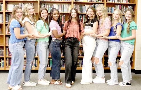 Shelbyville High School is proud to announce its 2025 Homecoming court. Left to right are: Jacie Lee, Kyleigh Hendricks, Kaylee Vaughn, Kenadee Lathan, Lillian Haley, Bailee Bohannon, Cadee Harley, Heidi Stutts and Sydnee Vaughn. This year’s Homecoming is set for Sept. 19. Submitted | Light and Champion