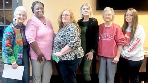 The WoodmenLife Lodge 250 held their installation of officers on Jan. 19. Angela Lawson conducted the ceremony and installed the new officers. They are, from left: Ellen Manning, Secretary; Jennifer Ingram, President; Angela Lawson, Vice-President; Laura Rowe, Auditor; Venorah Mc-Swain, Auditor; and Ashton Askew, Treasurer. Submitted | Light and Champion