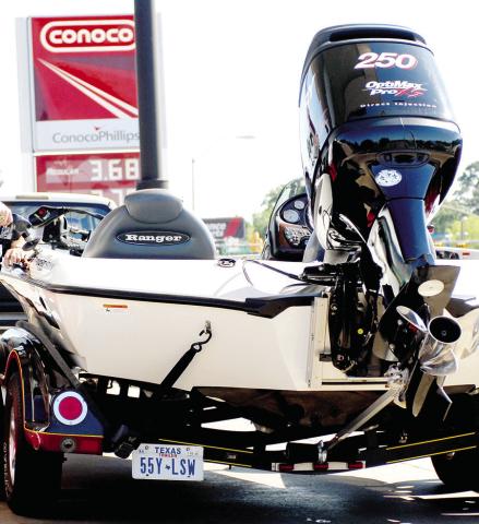 Dragging a boat behind a tow vehicle can reduce fuel economy as much as 30 percent, possibly more. Anglers can increase fuel economy by mak- ing sure the tires on a trailer are int ated properly and that the tow package is in balance with the vehicle.