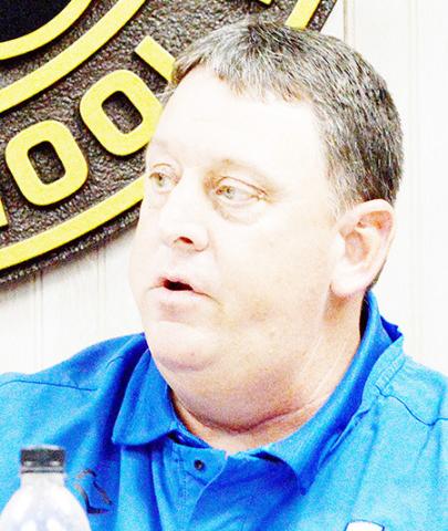 Ryan Fuller, Joaquin ISD superintendent, discusses an agenda item at the board’s November meeting. Zack Clark | Light and Champion