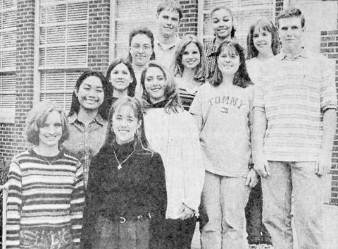 The following Center High School juniors have been chosen by their teachers and staff for the honor of being named Who’s Who at CHS for the 1996-97 school year: (not in order shown) Rachel Conway, Lisa Gooch, Ashley Horn, Candace Jackson, Suzanne Jeans, Tim Krueger, Alesha Lamon, Dayna Newman, Zarema Singson, John Stirman, Nicole Watkins and Emily Weber.