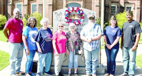 The Center VFW Post 8904 held its 2025 Victory in Europe program on May 8 in rememberance of the Allied victory over Germany at the end of WWII in 1945. Program attendees were(l-r): Post Chaplain Richard Lundie, Auxiliary member Linda Lundie, Auxiliary President Mary Fausett, Auxiliary Treasurer Theresa Hume, citizen Terry Polly, Post life member Sean Martin, Post Quartermaster Mary Roberts, Post Commander Derrick Roberts and Post Adjutant Larry Hume (not pictured). Contributed | Light and Champion