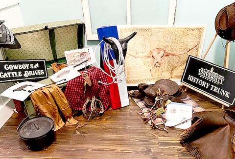 Several Shelby County residents contributed items to the Nacogdoches Old University Building’s new History Trunk project. The inaugural theme is “Cowboys and Cattle Drives.” Submitted | Light and Champion