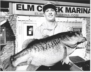 Owen Harmon, 16, with the 14.52 pounder he caught at Lake O.H. Ivie in early June while fishing with guide Kyle Hall of Granbury. Harbon sniped the fish using LiveScope about 11.30 p.m. Photo courtesy Elm Creek Marina
