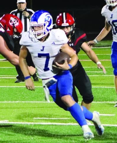 Senior Gauge Jordan finds a hole in the defense during their matchup with the Shelbyville Dragons earlier this season. (File photo from Rams game earlier in the season by Taylor Bragg)